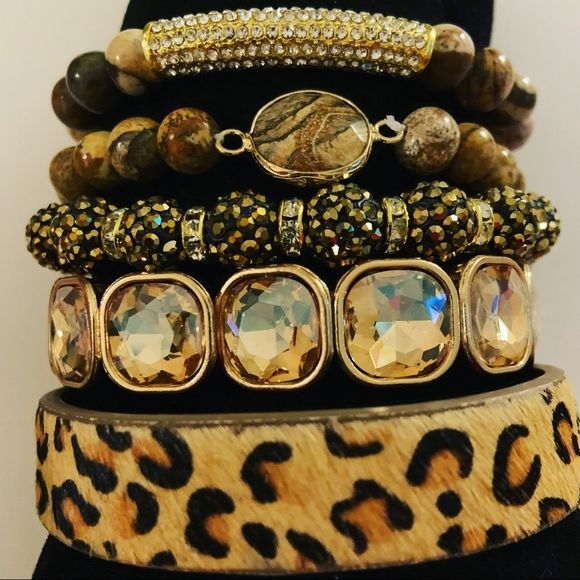 Brown 5 bracelet stack - Picture 2 of 8